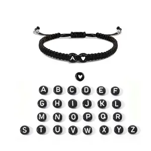 Black Heart Charm Adjustable Bracelet, Suitable for Everyday Wear, Ideal Gift for Significant Other, Anniversary and Friendship