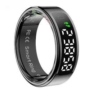 heart rate blood pressure New Smart Ring with Display Screen and Touch, Wireless Charging, Health Manager, 5 ATM Waterproof