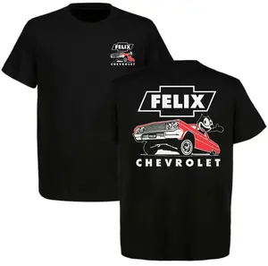 Felix Chevrolet T-Shirt, Lowrider Cartoon Car Tee, Retro Felix the Cat Shirt, Classic Chevy Impala Graphic Tee, Vintage LA Car Culture Shirt