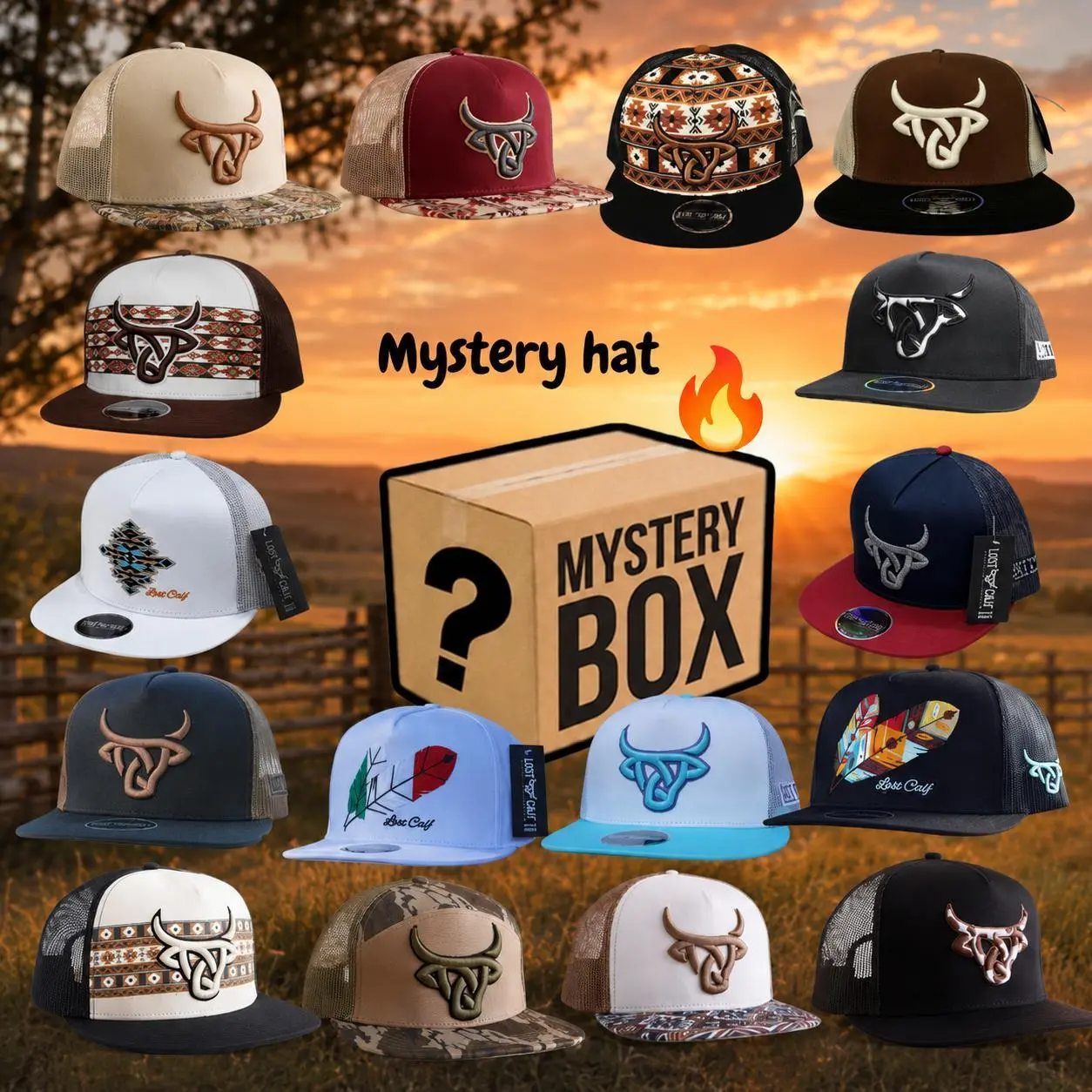 [BEST 2026] [ BUY 1 GET 1 ] Random Mystery One Lost Calf Hat Sent, Cowhide Cheyenne Toro Bravo Gorra Shima Luka FEATHER BLACK Hervey Mexico Flat Trucker Hat