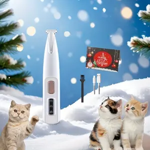 Pet Grooming Scissors, Low Noise Dog and Cat Clipper, Battery/USB Powered, LED Light, Multi-Part Trimmer, Professional Pet Hair Cutter