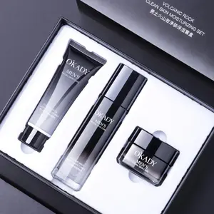 Men's Facial Skincare Kit, 3 Counts/set Gentle Skin Care Moisturizing Facial Cleanser & Toner & Cream, Deep Cleansing & Hydrating Skin Care Kit for Men