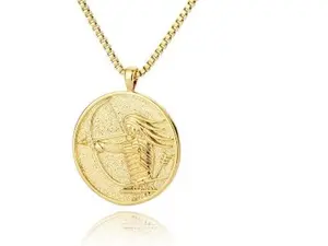 Medal Mythology Mulan Athena Hecate Necklace,Mythology Medallion Queen Necklace for Women