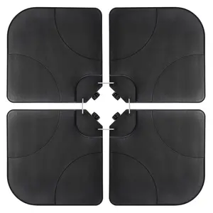 Segawe Four-Plates Umbrella Stand Base Refillable Reservoir Max 30lbs, Black