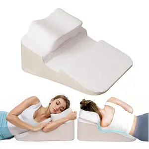 Orthopedic Side Sleeper Pillow with Arm Rest, Memory Foam Body Support Pillow for Shoulder & Neck Pain, Wedge Contour Pillow with Removable Washable Cover