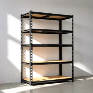 Zeukmxoo 60-inch high five-tier adjustable metal storage rack/shelf; each layer supports up to 385 lbs; suitable for garage, basement, warehouse, pantry, closet, kitchen organization, and crafts.