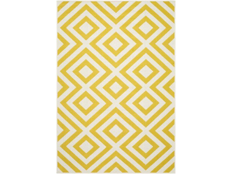 Livabliss ALF9688-511810 Scandinavian Decorative Area Rug - 5ft11in x 8ft10in Modern Machine-Woven Olefin Fiber Rectangle Saffron Beige Alfresco Home Decor Statement Area Rug