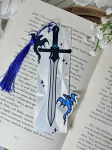 3d Printed Dragons and Sword Bookmark