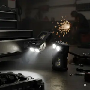 Adjustable Magnetic High Lumen High Performance Flashlight - High Brightness Strong Beam Portable Searchlight for Outdoor Camping Emergency Lighting 360 Rotation Drop Resistant Design