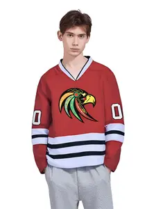 Men's Hawk Embroidered Number 00 Long Sleeve T-Shirt, Casual Sports Top, Comfortable Cotton Tee for Daily Wear
