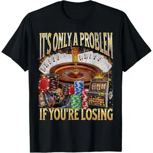 Funny Graphic Tee for Men Perfect Gambling Gift    Casual Short-Sleeve Top
