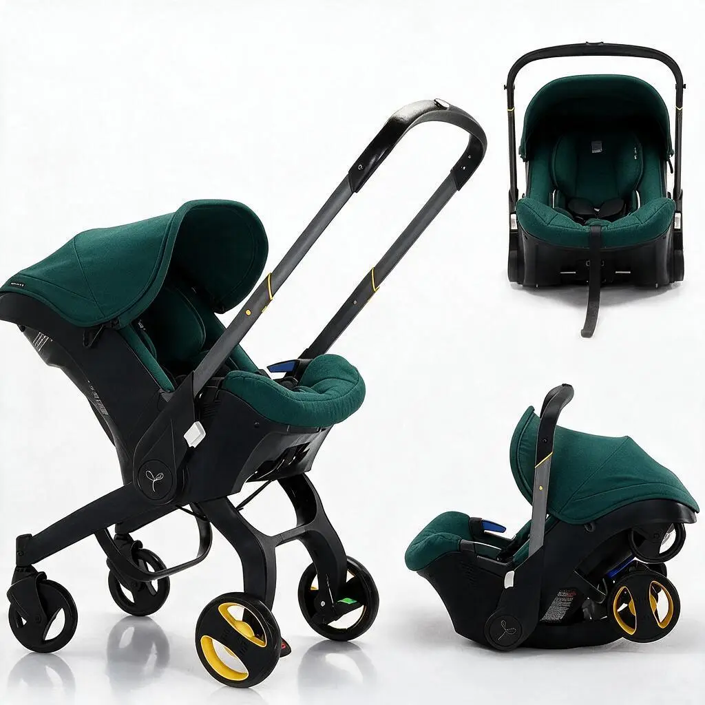 No-Latch Base Baby Stroller, Multifunctional Newborn Stroller, 5-Point SeatBelt with Chest Clip, 2-Way Push, Shock- Absorbing Wheels, Travel-Friendly #DealsForYouDays