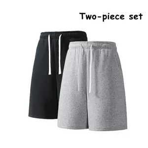 Men’s Summer Trendy Casual Sports Knee-Length Shorts for Teenagers – Simple Loose Fit Two-Piece Set