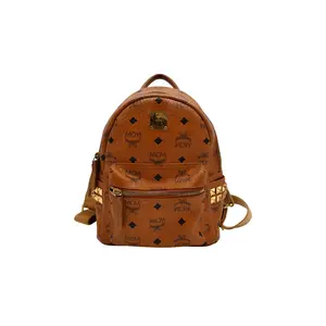 Pre-owned MCM coated canvas Backpacks Visetos Canvas Stark Side Studs Backpack (4900000175967)