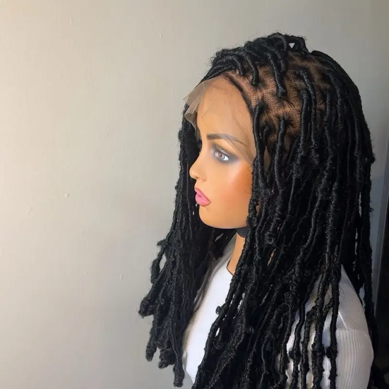 14 inch full lace wig, locs style wig.