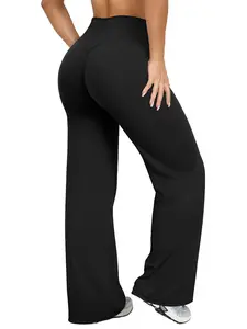 1-piece yoga pants women's high waisted elastic casual soft straight leg pants
