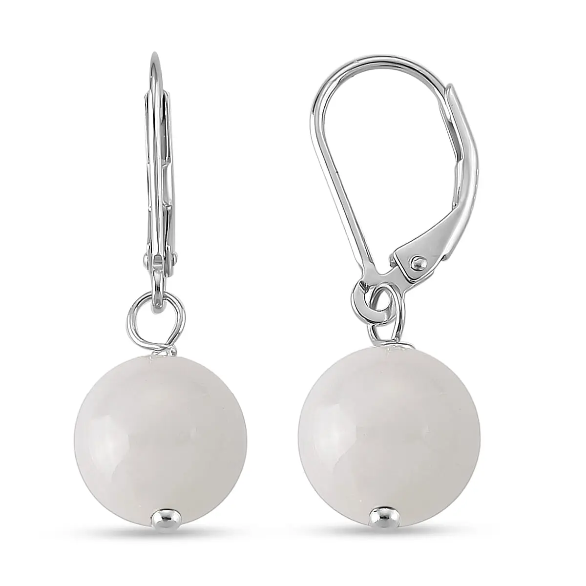 D'Joy Natural Jade Earrings in Rhodium Over Sterling Silver 50.00 ctw