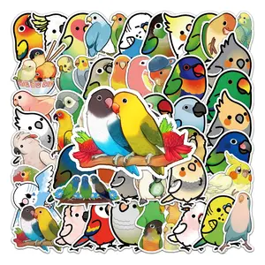 50pcs/pack Parrot Series Graffiti Sticker Waterproof Decoration Sticker, DIY Waterproof Sticker, Funny Stickers
