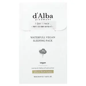 d'Alba Waterfull Vegan Sleeping Pack, 12 Packs, 0.13 fl oz  (4 ml) Each