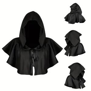 This 3-piece set includes a Halloween crow doctor mask, a Halloween crow doctor costume, a PU mask, a polyester head cap, and a cloth cape; it is suitable for Halloween parties and is available in one size for adults.