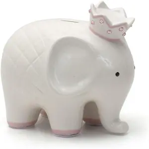 Ceramic Coco Elephant Piggy Bank, Pink Decor Ornaments