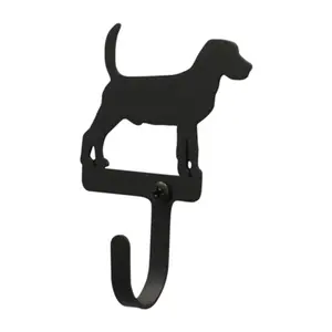 Village Wrought Iron  Small Wall Hook - Beagle - Black