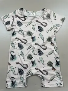 Baby Boy Fish Romper Fishing Summer Zip Romper Summer Clothing Onesie Baby Stuff