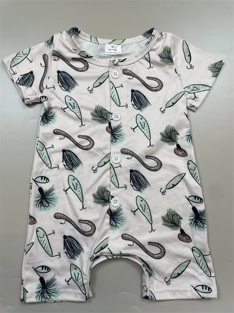 Baby Boy Fish Romper Fishing Summer Zip Romper Summer Clothing Onesie Baby Stuff