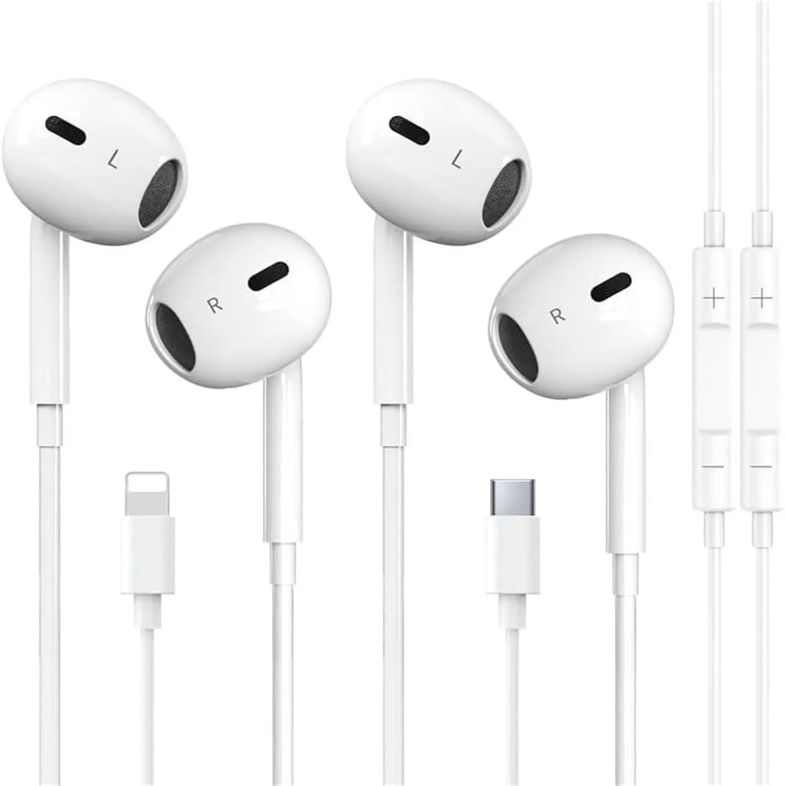 USB-C Wired Headphones with Built-in Mic & Volume Control, HiFi Stereo In-Ear Earbuds Compatible with iPhone 15/16/17 Pro, Samsung S23/S24/S25, Pixel 9/10, OnePlus & All USB-C Smartphones