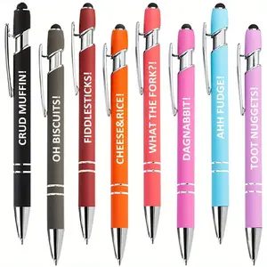 Humorous Office, Funny Teacher Pens, 8 Counts/set Retractable Metallic Pen with Satirical Negative Statements, Suitable for Adults, Schools, Men's and Women's Office Gifts