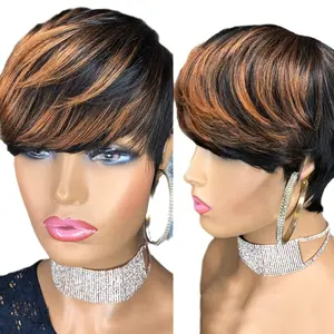 pixie straight human hair wig