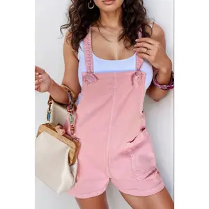 Knot Straps Denim Overalls with Pockets