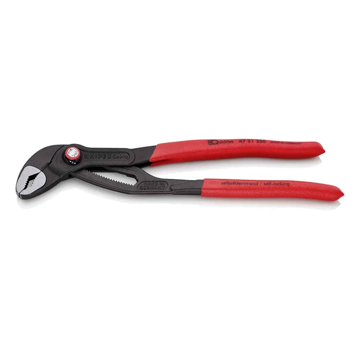 KNIPEX 10 in. Cobra Quick Adjustable Chrome Vanadium Pliers Set - 1 Set, Sliding Handle, Self-Locking Pliers with Hardened Teeth, Adjusts to 25 Positions, Black Finish