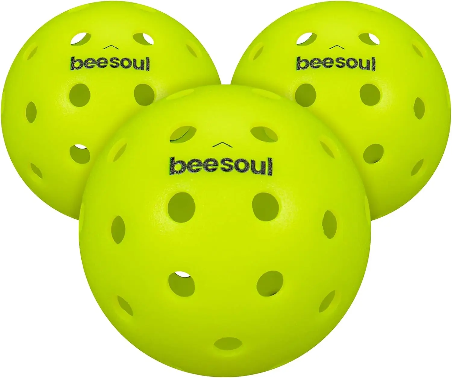 beesoul 3-Pack Premium Pickleball Balls, Outdoor 40-Hole Balls for Consistent Bounce, One-Piece Seamless Design, Built for All Skill Levels