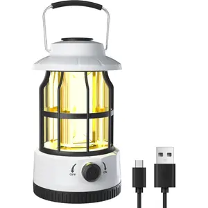 LED Camping Lantern, USB C Rechargeable Lantern with Stepless Dimming,  Portable Camping Light & Lantern for Power Outages, Hurricane, , Fishing,  and