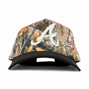 REMASTERED SCRIBBLE A TREE CAMO CUSTOM HAT w/SUEDE BRIM SILK SATIN LINING SNAPBACK