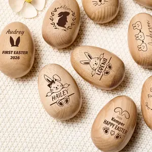Engraved Name Wooden Easter Egg Shakers, Baby First Easter, Easter Basket Gifts, Egg Hunt, Kids Musical Instrument, Montessori Baby Rattle – FASTSHIPPING