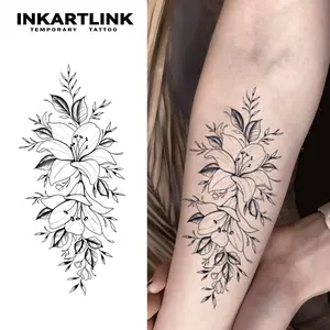 INKARTLINK Magic Tattoo 2 Sheets, Waterproof, Semi-permanent, Long-lasting, Temporary, Simple Fake Tattoo Sticker, Morning Glory, Party, Art  Henna Designs