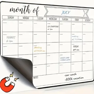 Magnetic Refrigerator Calendar Set with Erasable Marker, Weekly and Monthly Format, Ideal for Home Office Kitchen Organization
