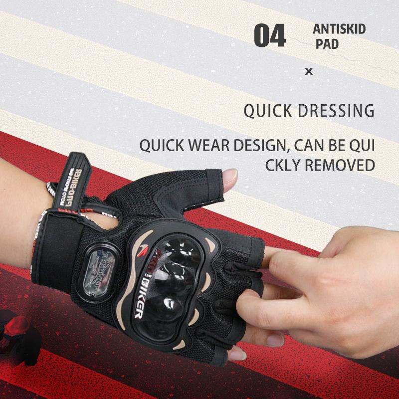 Breathable Half-Finger Motorcycle Riding Gloves for Men and Women, Non-Slip, Wear-Resistant, Touchscreen Compatible, Protective Motorbike Gloves for Outdoor Riding