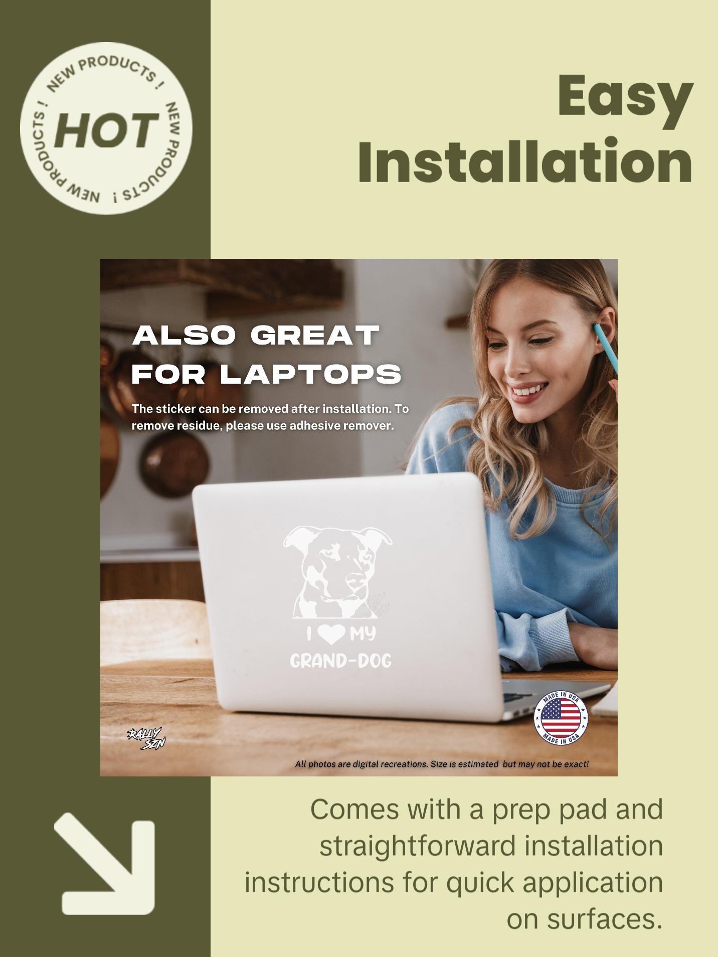 I Love My Grand Dog Pitbull – Pet Car Decal Sticker