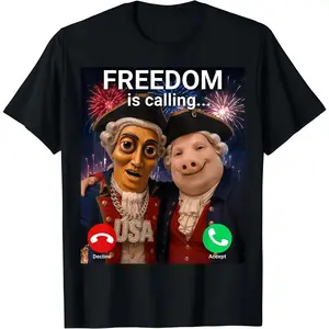 John Pork Fourth of July Tung Tung Tung Sahur T-Shirt Cotton Menswear Crewneck Graphic Top Tee Womenswear Streetwear Tshirt Stylish Casual Print Tshirts