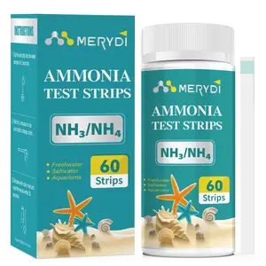 60pcs Ammonia Test Strips for Aquarium Fish Tank - Fast Accurate NH3/NH4 Testing Kit for Freshwater Saltwater Fish Tank Water Quality Test Strips