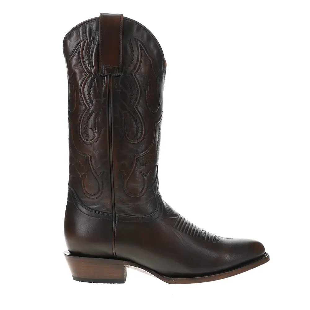 Stetson Mens Carlisle Embroidered Round Toe Pull On Casual Boots Mid Calf - Brown Stetson Mens Carlisle Embroidered Round Toe Pull On Casual Boots Mid Calf - Brown
