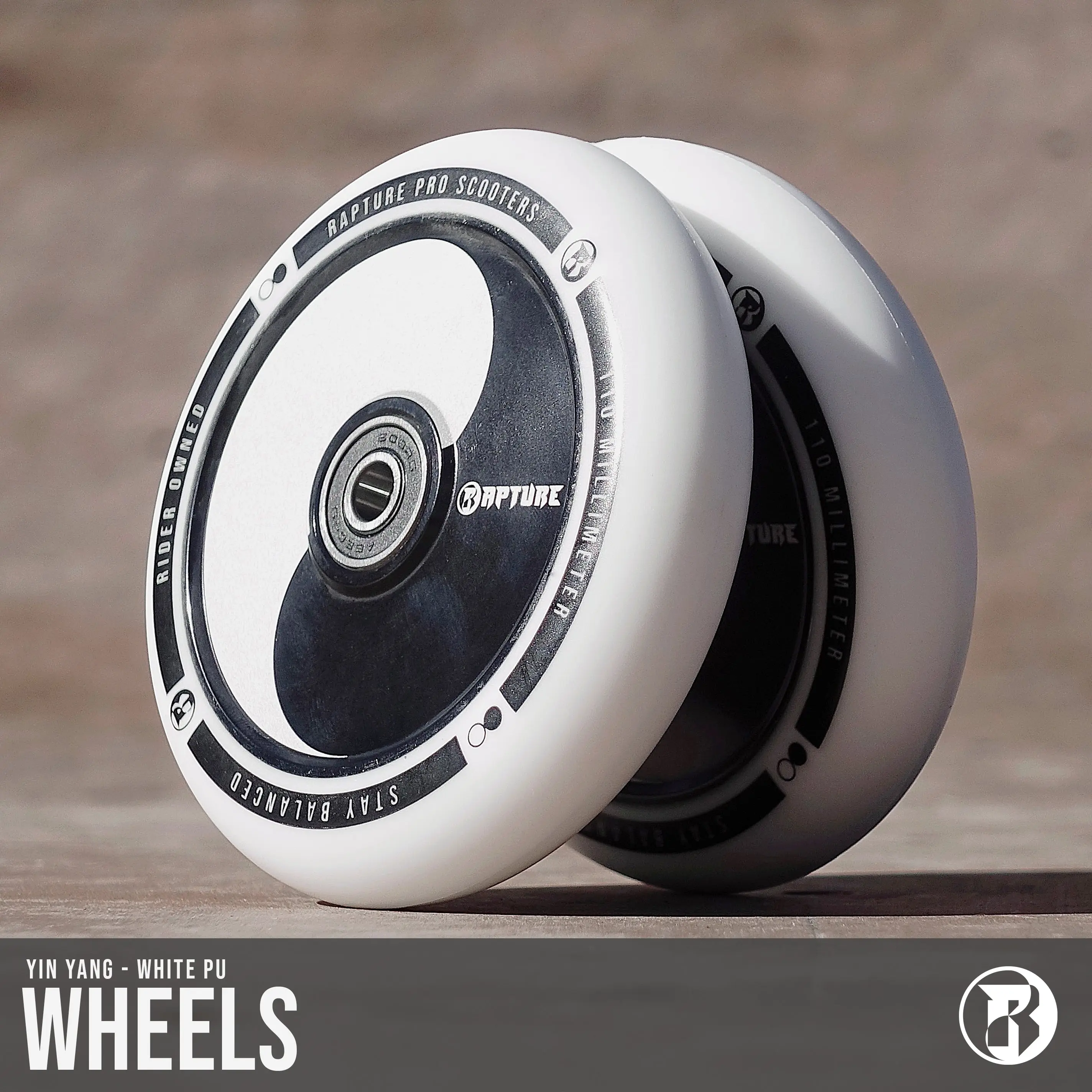 The Rapture Yin-Yang 110mm Wheels (Set) - WHITE
