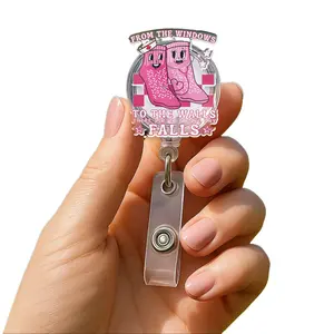 Funny Nurse Badge Reel From The Windows To The Walls Fall Risk Nursing Student Gift Retractable ID Holder Pediatric Nurse Accessories