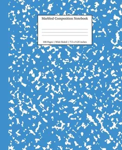 Marbled Composition Notebook: Blue Marble Wide Ruled Paper Subject Book -- Young Dreamers Press, Paperback