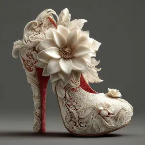 French Romantic Flower High Heel Candle Mould, Silicone Mold for Making Scented Candles, Creative Gift Idea, DIY Candle Holder, Crafts