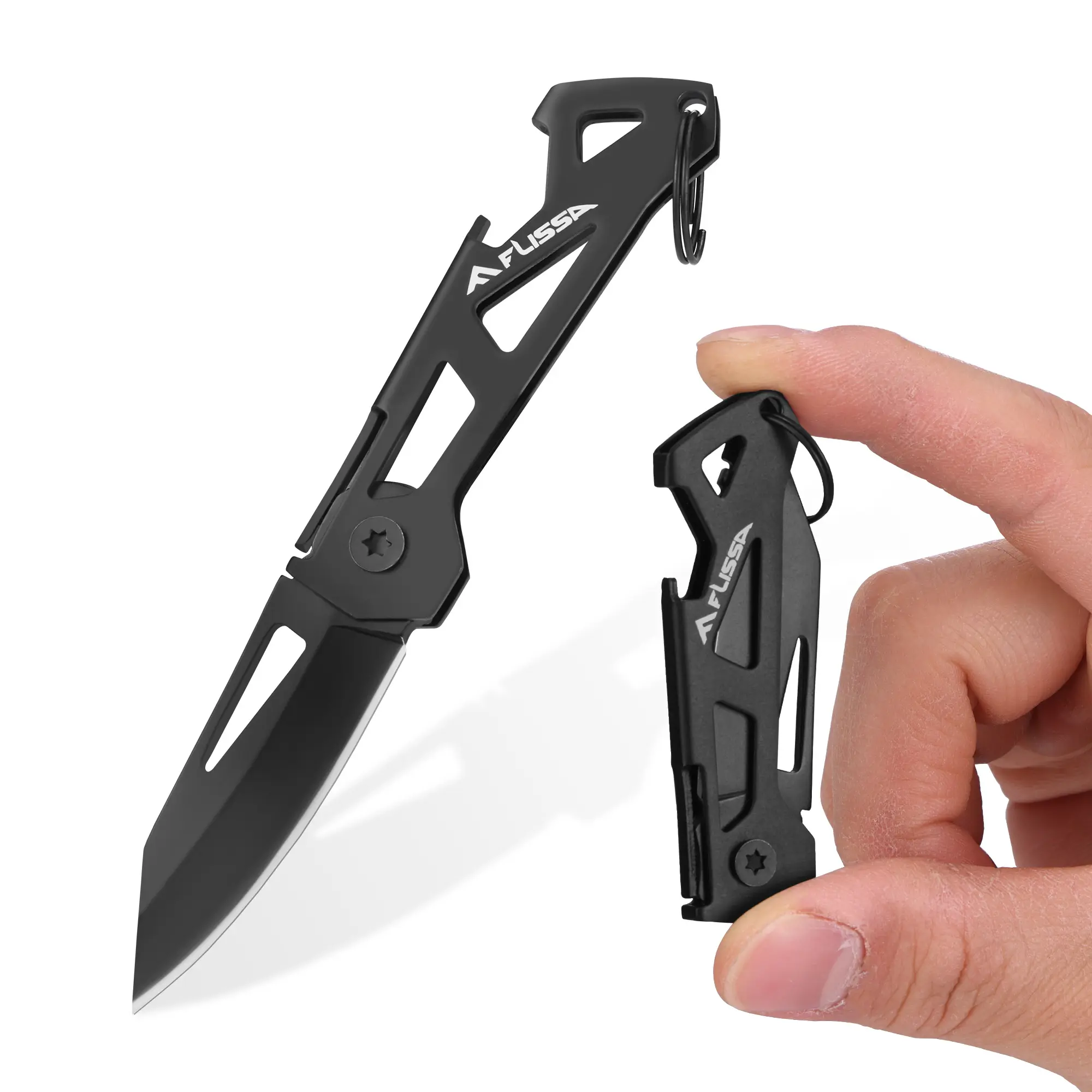 #summersale FLISSA Mini Pocket Knife, Small Folding Knife Little Box Cutter with 1.81-Inch Sharp Blade, Bottle Opener, Cool EDC Tool for Women Men