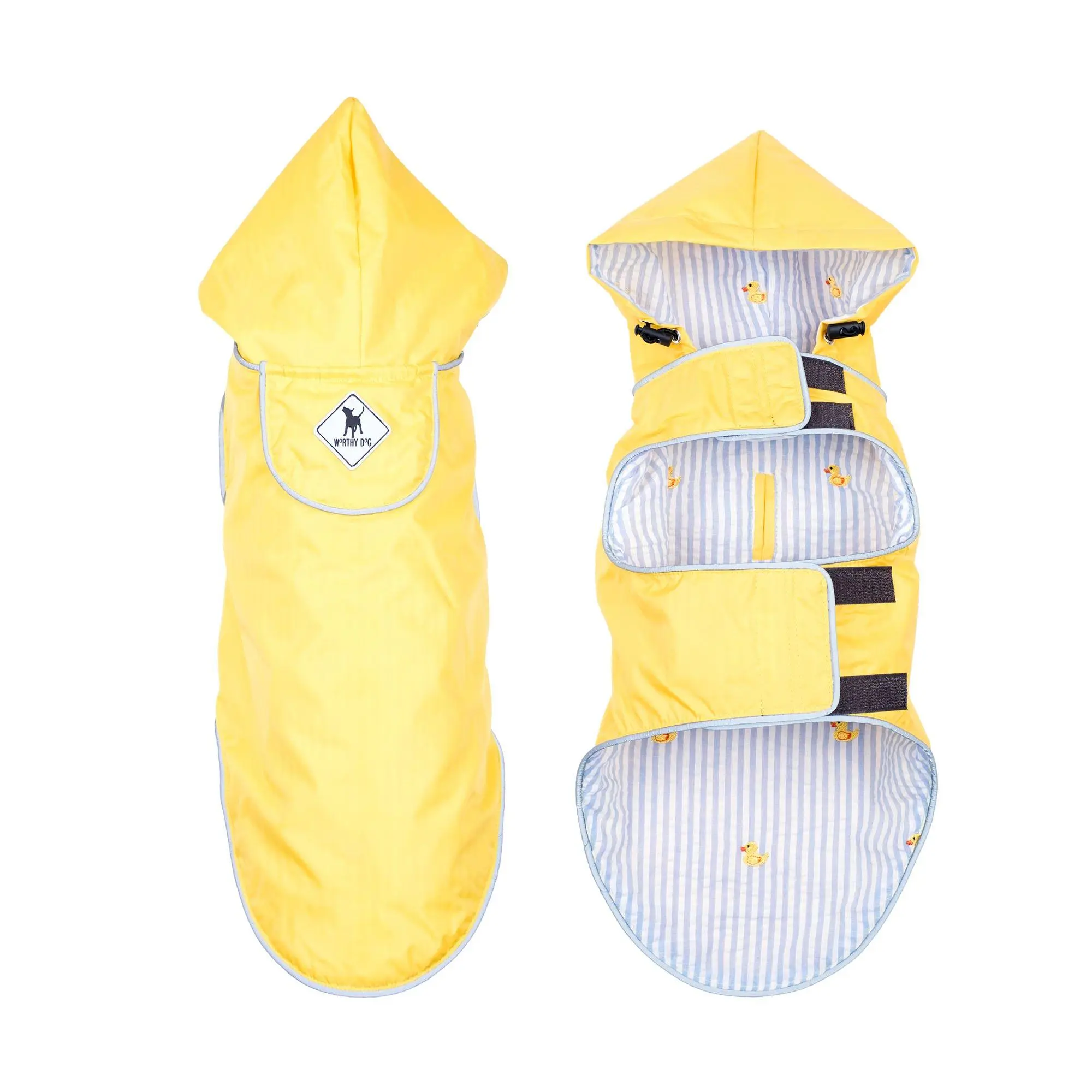 The Worthy Dog Yellow Seattle Slicker with Rubber Duck Lining The Worthy Dog Yellow Seattle Slicker with Rubber Duck Lining